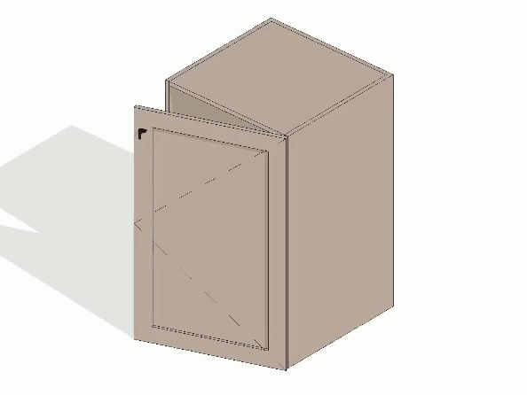 Animated 3D turntable rotation of a storage cabinet parametric Revit family component